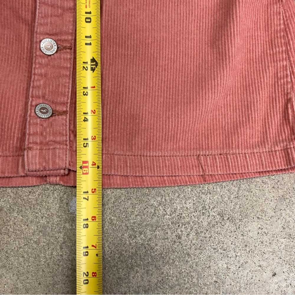 Hollister Dusty Pink Corduroy Button Up High Rise Skirt Vintage Style Size 11 30 - Picture 4 of 5